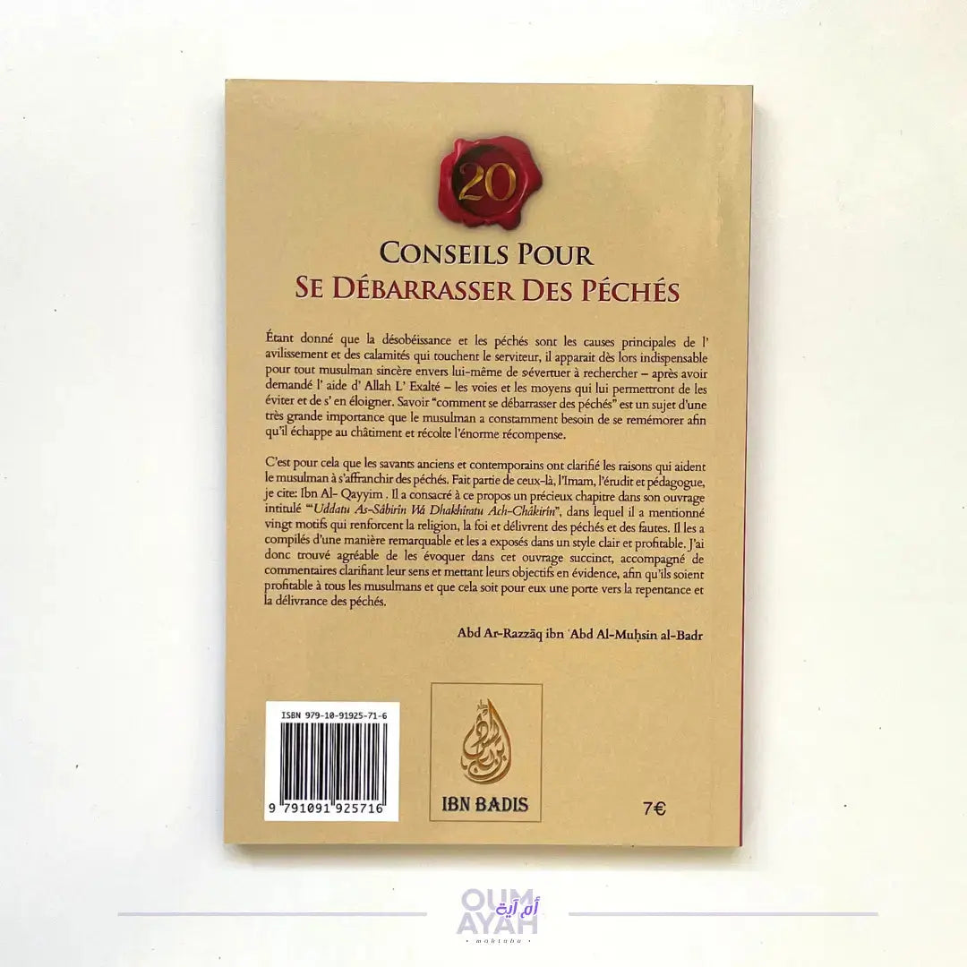 20 conseils pour se débarasser des péchés (arabe-français) – Sheikh 'Abd ar-Razzaq al-Badr Sana