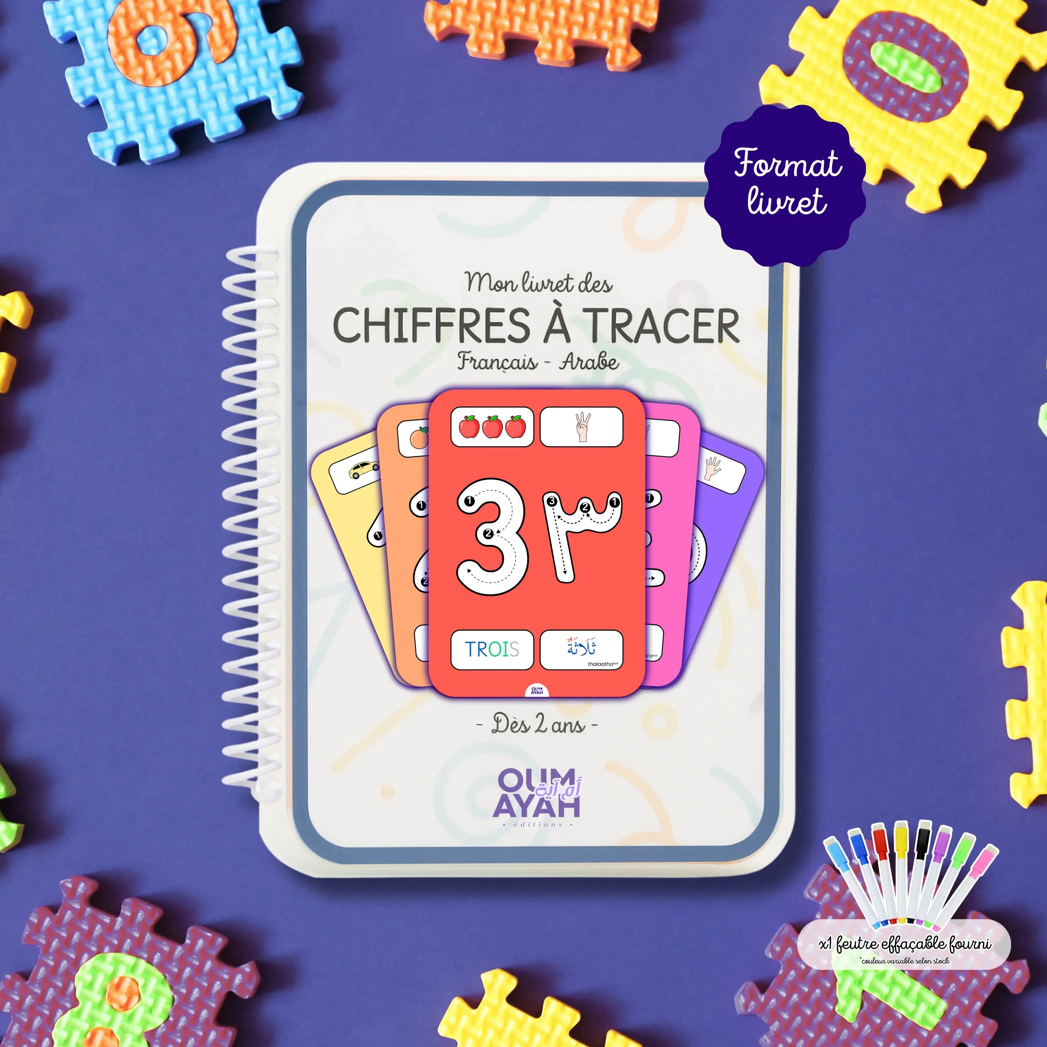 Fiches d'activités - Chiffres à tracer Oum Ayah Éditions