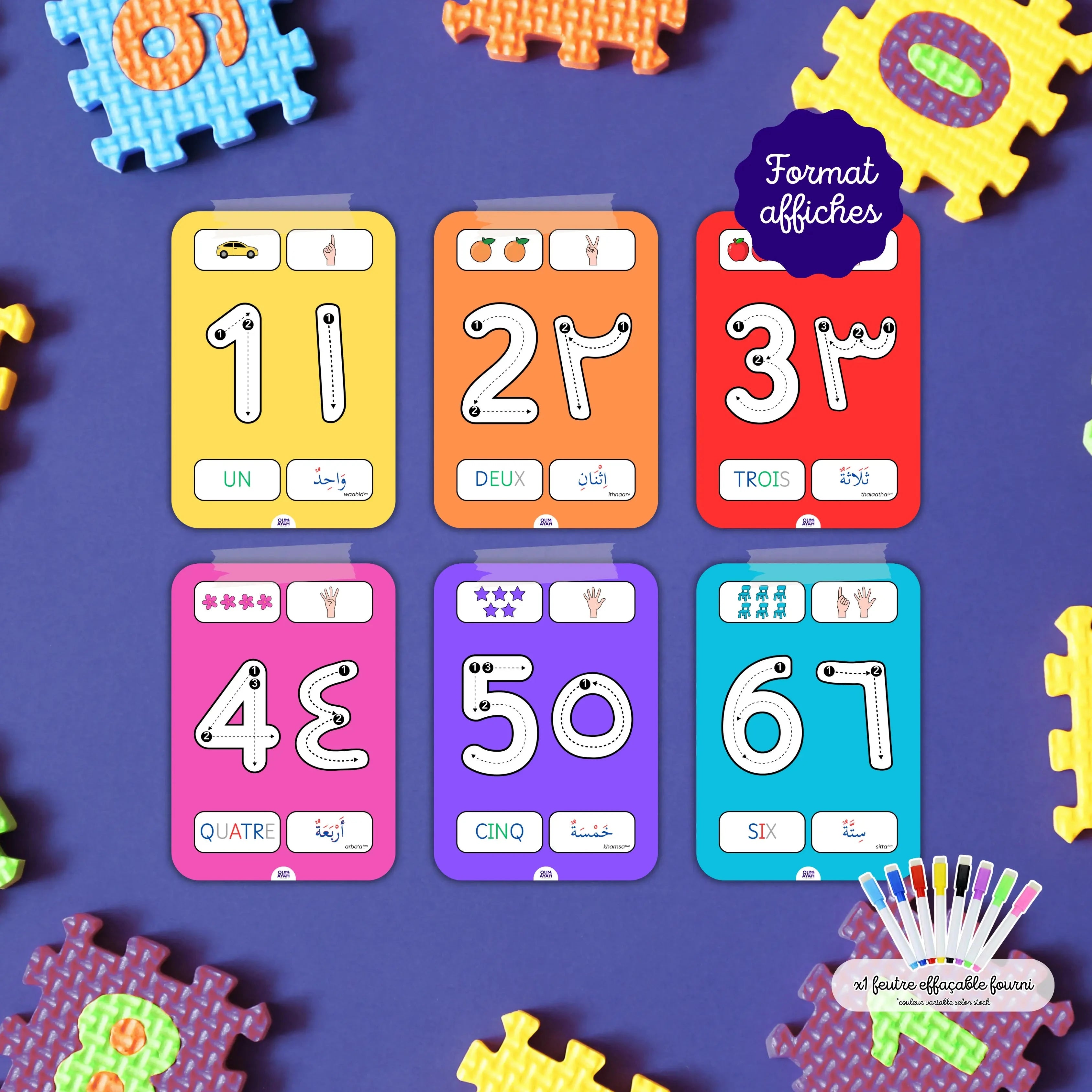 Fiches d'activités - Chiffres à tracer Oum Ayah Éditions