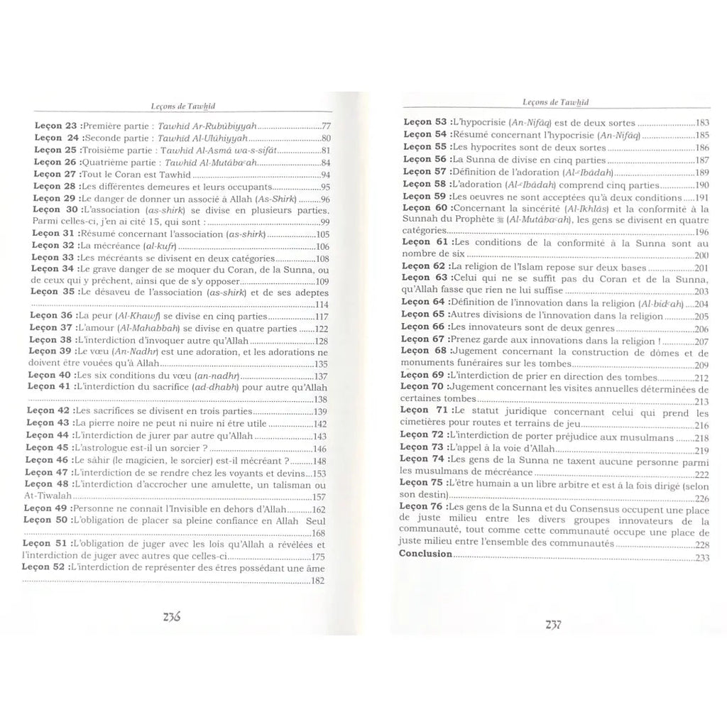 Leçons de Tawhid – Sheikh Muhammad al-Wusabi Sana