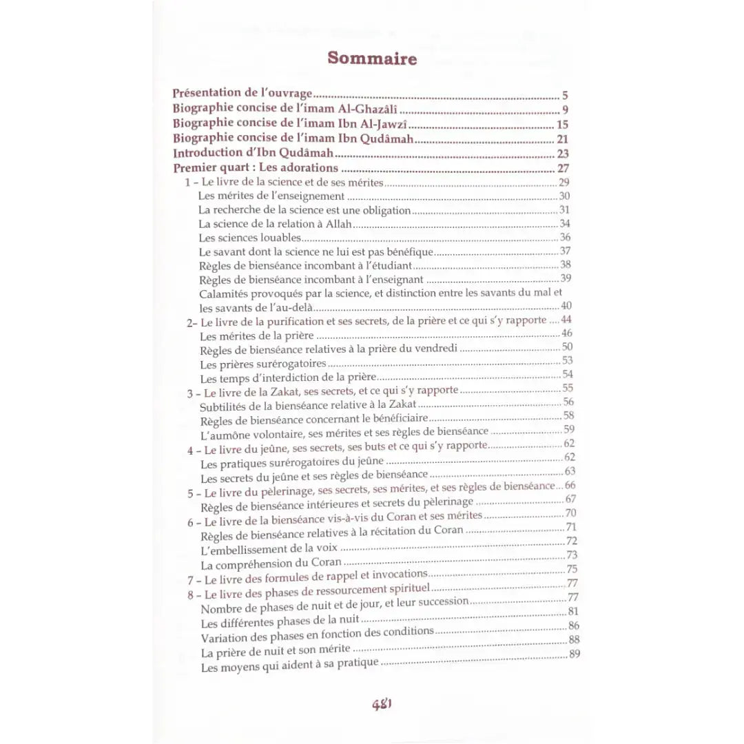 L'esprit de l'âme – Al-Ghazali – Ibn al-Jawzi – Ibn Qudamah Sana