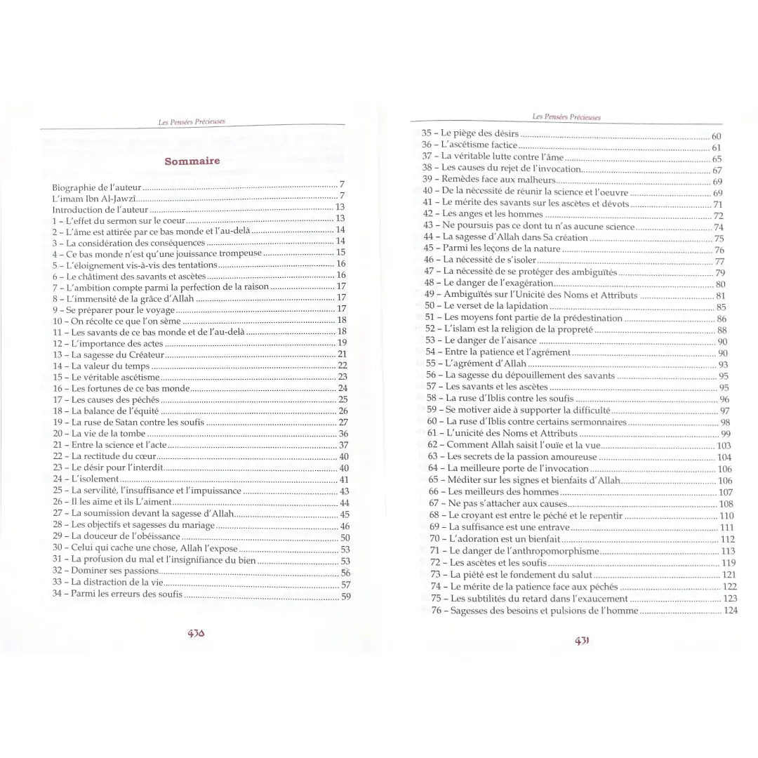 Les pensées précieuses – Ibn al-Jawzi Sana
