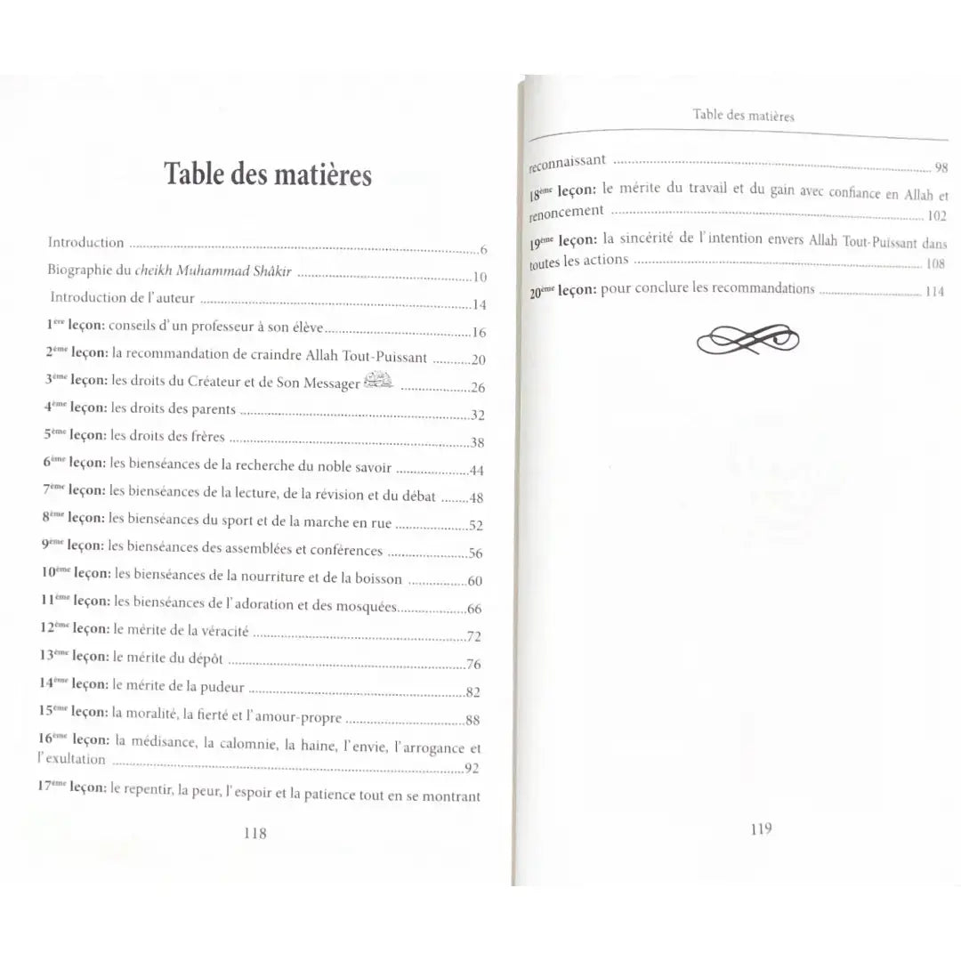 20 recommandations des parents aux enfants (arabe-français) – Sheikh Muhammad Shakir Sana